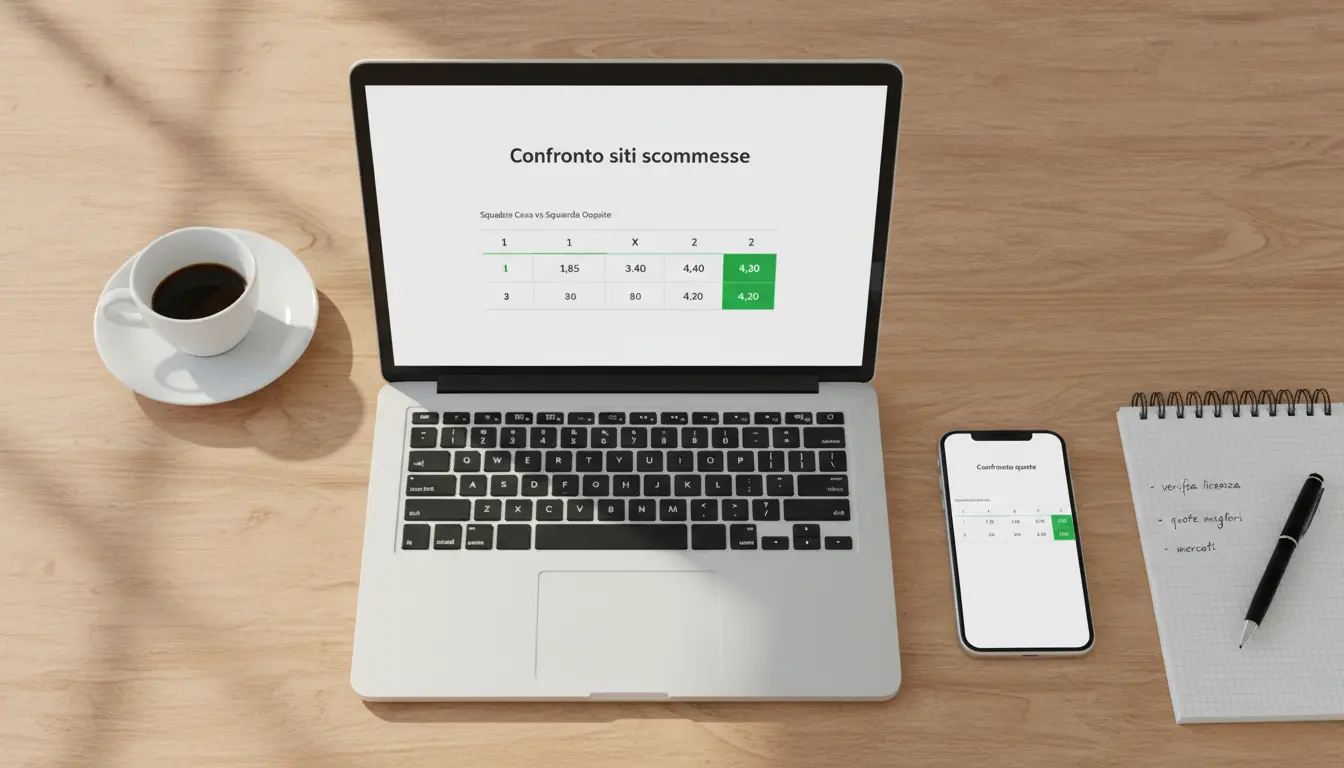 Confronto tra siti scommesse calcio ADM su schermo desktop e mobile
