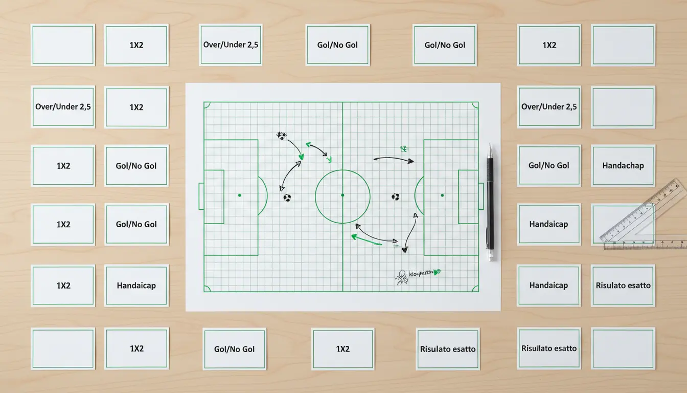 Panoramica dei mercati di scommessa disponibili su una partita di calcio