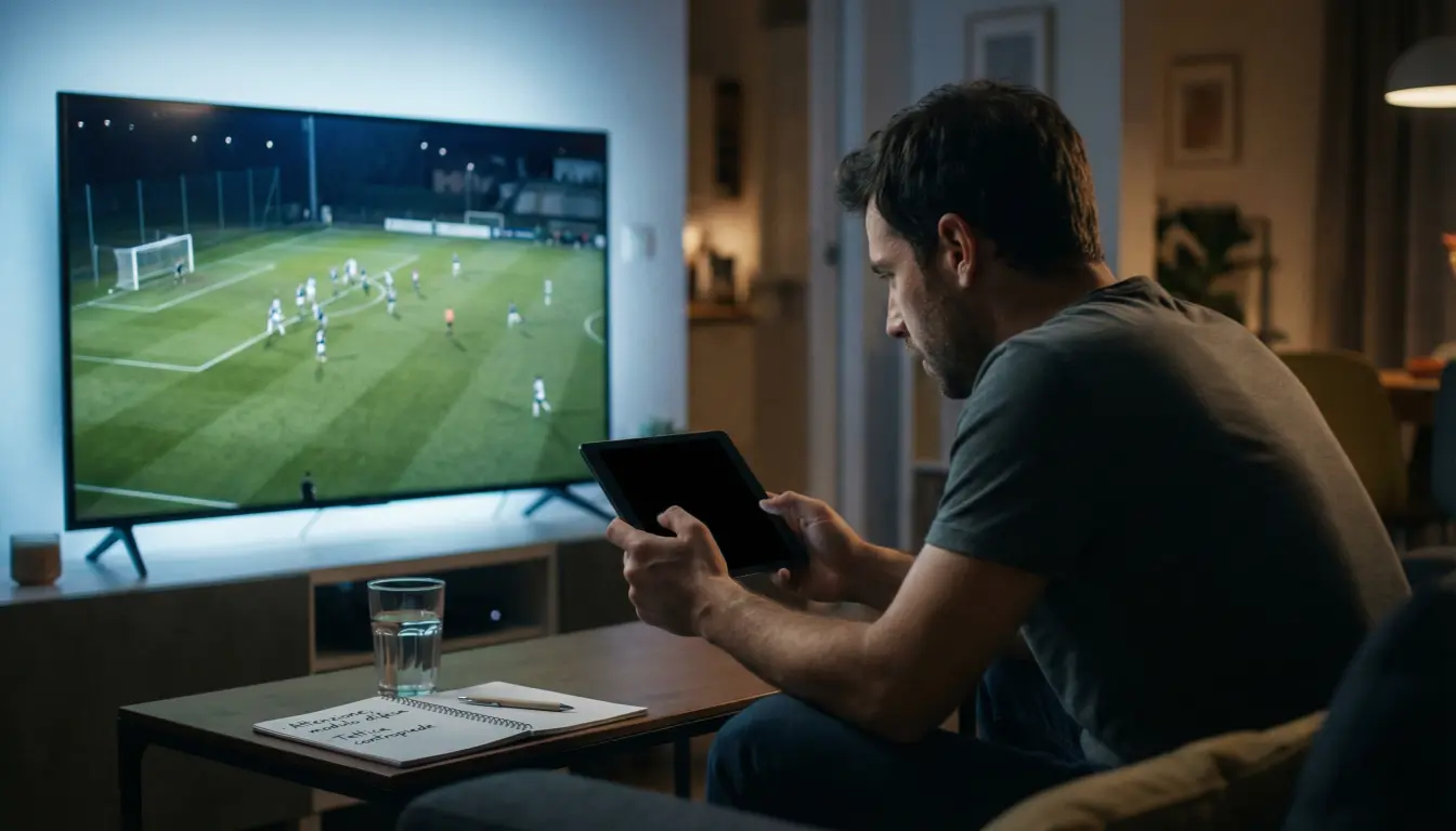 Scommesse live sul calcio durante una partita in diretta